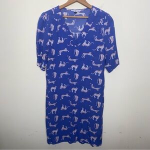 Michelle Mcdowell Small V-neck Short sleeve Dress with White Leopards